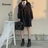 Koreanische Adrette Zweireiher Trenchcoat Frauen Lose Übergroße Windjacke Weibliche Vintage Lose Mantel Oberbekleidung 220815