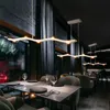 Lampy wiszące nordyckie minimalistyczne led w salonie żyrandol oświetlenie
