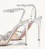 Fashion Womens Tequila Plexi Sandal Wedding dress high heels luxury design woman shoes feather sandal concerto sandalies 34-42 box super gift Everyday wear