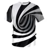 Black And White Strips Tshirts Men Cool Print Paisley 3D Tshirts Man Hip Hop O Neck Pullovers Tee Quick Dry Fitness Shirts 220623