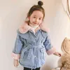 Herbst Winter Baby Mädchen Denim Jacke Plus Pelz Kragen Warme Kleinkind Oberbekleidung Plüsch Cowboy Jacken Kinder Dicker Baby Mädchen park J220718