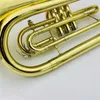 Imagens reais Trombone Bb Marching Barítono Latão Banhado a Níquel Instrumento Musical Profissional Com Estojo