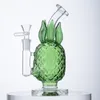 Unique Ananas Verre Bong Narguilé Recycleur 5mm D'épaisseur Bubbler Conduites D'eau Plates-formes Pétrolières Dab Rig 7 Pouces Accessoires Pour Fumer Bongs Avec Entonnoir Bol Vert Jaune Tuyau WP2194