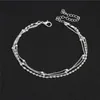 Anklets Fashion 925 Sterling Silver Ankle Bracelet Elegant ed Weave Chain For Women Jewelry Girl GiftAnklets272u