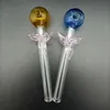 DHL Glass Oil Burner Pipe Ball OD 25mm Clear Straight R￶kr￶r Burning Tobacco Herb Water Handle Nagelr￶r