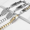 20mm 21mm Metal Watch Band For Rolex Water Ghost Series Silver Gold Stainless Steel Strap For Men Women Durabel Wristband Blet