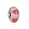 925 Silver Fit Pandora Charm 925 Браслет Murano стеклянные бусины синие красные розовые зеленые пурпурные белые чары набор подвеска