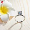 GIGAJEWE Moissanite Ring 3.0ct 8.5mm White D Color VVS1 Cushion Cut 925 Silver 18k white gold plated Diamond Test Passed Simple Style GMSR-045