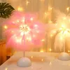 Tafellampen creatieve veer nachtlampje kleine lamp kinderen slaapkamer warme bed party bruiloft decoratie