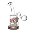 6inch Hookahs Glass Bong Oil Burner Heady Mini Bongs Dab Rigs Small Bubbler Beaker Recycle Ashcatcher with Male Glass Oil Burner Pipe Dhl Free Shipping