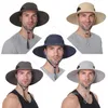 파티 모자 선 스크린 낚시 모자 남성 선 샤인 등산 모자 야외 바람 방지/ 빠른 건조 및 통기성 큰 챙 피셔 맨 모자 뚜껑 접이식