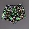 Parklees Mushroom Printed Colorful Reflective Mens Shorts Shiny Hip Hop Dance Fluorescen For Men Night Sporting Joggers 220621