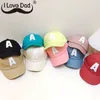 Moda Mektubu A Napine Çocuk Beyzbol Kapağı Şeker Renkli Yaz Bebek Erkek Kız Kızlar Güneş Vizör Kapakları Ayarlanabilir Çocuklar Plaj şapkası
