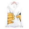 Erkek Hoodies Sweatshirts Büyük El Komik 3D Baskı Fermuarı Erkekler Kadınlar Harajuku Uzun Kollu Kapşonlu Kapşonlu Streetwea Fashionmen