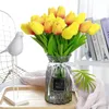 10pc silikon verklig touch tulpan blomma jak flores artificiais com frete gratis sztuczne tulipany 220815