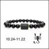 Kunst en ambachten 8 mm zwarte stenen kralen 12 constellatie paar strengen armband heren armbanden voor vrouwen pseras mascina h sport2010 dhmve