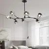 Branchement bulle pendentif LED lumières or noir corps nordique salle à manger cuisine lumière design suspension lampe AC110V 220V237H