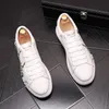 2022 Classic Dress Wedding Shoes European Fashion Designer Round ToeMan White Trend Sneaker Spring Autumn Traners Casual Walking Loafers