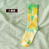 2022 nouveau Tie-dye mode hommes et femmes mi-tube Long Tube coton chaussettes haut Tube rue mode Couple chaussette 2b