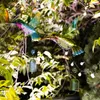 Decorative Objects & Figurines Glazed Iron Glass Hummingbird Wind Chimes Green Blue Colors Stained Ornament For Window Outdoor Garden Hangin