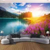 Boho Mandala Arazzo Sfondo Decorazione Natura Foresta Hippie Grande Bellissimo Paesaggio Albero Cascata Appeso a parete J220804