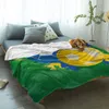 Blankets Football Green Graffiti Athletic Flannel Blanket For Sofa Microfiber Throw Bedspread Cover Bed