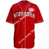 2022 NCAA costurou a camisa de beisebol de Nebraska Cornhuskers 48 Ethan Bradford 49 Dawson McCarville 51 Mason Ornelas 4 Alex Gordon 14 Thad Weber