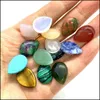 Konst och hantverk Arts Gifts Home Garden Natural Stone Water Drop Cabochon Beads Rose Quartz Turquoise Stones for Reiki Heal Dhhzs