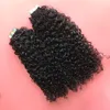 12A Fita cacheada de onda profunda em extensões de cabelo humano da Malásia 20 PCs coloras naturais de pele de 14 a 30 polegadas cola adesiva na