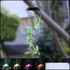 Objets décoratifs Figurines Home Accents Decor Jardin Changement de couleur LED Carillons éoliens solaires Lune et étoiles Colibri Oiseau Papillon Pendentif