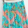 Jastie Bohemian Print Stitch Cotton Cotton Long Long High Weist Ruched Ruched Plateed Swing Chains Holiday Beach Comples 220510