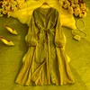 Casual Dresses Amolapha Women Pure Cotton Comfort Hollow Out Single Breasted Holiday Beach Style Maxi Long Dress Casual