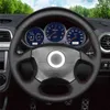 Black Pu Synthetic Leather Diy Hand Embroidered Car Steering Wheel Cover For Subaru Impreza Wrx 2002 2003 2004 Impreza Wrx sti 2004 J220808