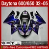Motocykl Bodys dla Daytona600 Daytona650 02-05 Nowy niebieski 132NO.42 Cowling Daytona 650 600 CC 02 03 04 05 Daytona 600 2002 2003 2004 2004 2005 ABS