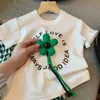 Set di abbigliamento per ragazze Completo primaverile estivo lavorato a maglia con gonna a pieghe per bambini, completo per vestiti per neonati 220620