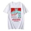 Męskie tshirts man makima japońskie anime t shirt manga graficzne koszulki graficzne topy zabawne kreskówki tshirt unisex hip hop tshirts Mężczyzna 230206