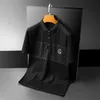 2022 Yaz Polo Gömlek Erkekler Yüksek Kaliteli Mektup Desen Şort Kol Yaka Tee Tops Slim Fit Rahat İş Sosyal Polon