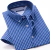 Classica camicia a maniche corta per uomini estivi di alta qualità al 100% cotone leggero e comodo moda giovanile 220324