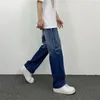 Mäns jeans Herrgradient Topline rak passform och kvinnors hiphop y2k byxor streetwear högkvalitativa arbetskläder män