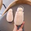 Ulknn Sandal Bayi Perempuan المنسوج Anak Cutout Slide Anak Brown Sepatu Kasual Beige Dan Sandal 220611