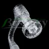 Beracky Sandblasted Full Weld Smoking Terp Slurper Quartz Banger With Glass Terp Marble Screw Set 20mmOD Seamless Welded Beveled Edge Slurpers Nails For Bongs Rigs