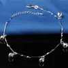 سوار جديد 925 سوار Sliver Sliver Anklets للنساء المجوهرات مطعمة بكرات الزركون المرصوفة على هدايا شخصية الساق