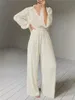 Beige Pleated Wide Leg Pants Womens Pants Fashion 2022 Casual Loose Trousers Office Lady Elegant Long Palazzo Two Piece Set