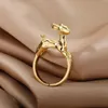 Cluster Rings Cute Bambee Deer Open For Women Girl Color Animal Finger Ring Vintage Pet Lover Gioielli da sposa Regalo Anelli MujerCluster