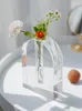 Vaser skandinavisk kristall glas vase skrivbord transparent blomma arrangemang hydroponic flaska vardagsrum hem dekoration