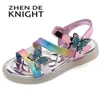 Modes strass barn sandaler för flickor barn skor sommar sandal tofflor barn sandles sandalier chaussure 220525