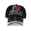 [YARBUU] Baseball caps fashion high quality hat For women JESUS letter adjustable cotton Denim 220318