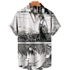 Camisas casuais masculinas de verão no estilo havaiano 3D Impressa Japanese Anime Designer de moda curta Manga Shirtsmen's