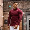 Men's Dress Shirts Autumn Fashion Long Sleeve Shirt Men Solid Super Slim Fit Male Social Business Brand Gym Fitness Sport Clothing