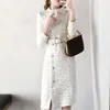 Casual Kleider 2022 Ankunft Herbst und Winter Büro Frauen Elegante Tweed Kleid Oansatz Langarm Weibliche Mode Chic Vestidos X16